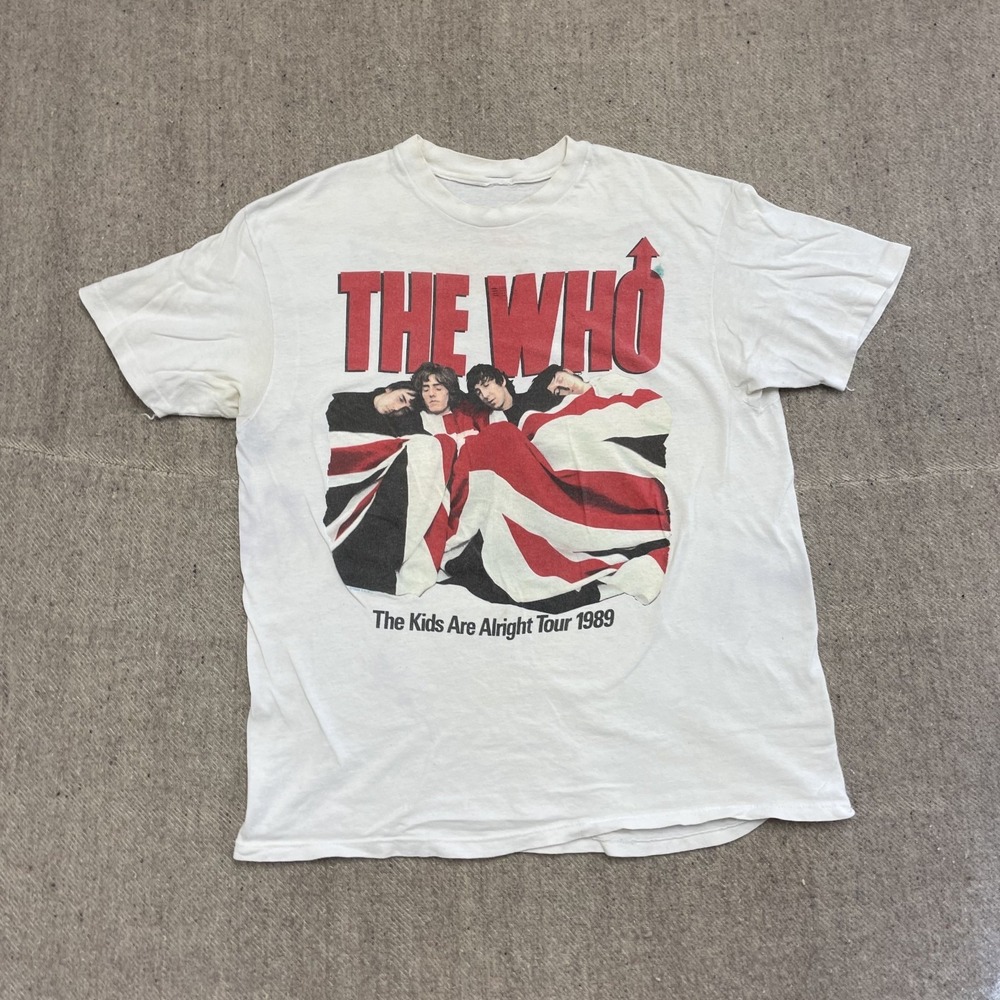 vintage he Who The Kids Are Alright shirt mens xl white 1980s music rock british